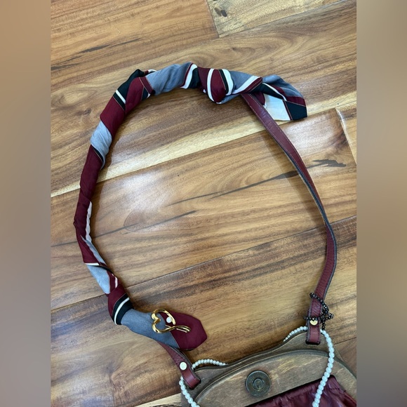 Vintage Oxblood Wooden Aigner Shoulder bag that has been Birkenfied - Picture 4 of 14